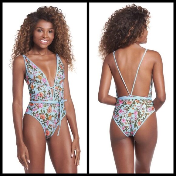 MAAJI Smooth Skies Safary Reversible Convertible Strap One-Piece Swimsuit S NWT - Picture 3 of 16